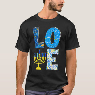 Camiseta Love Hanukkiah Menorah Jew Hanukkah Chanukah Men W
