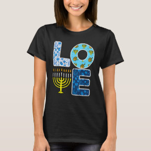 Camiseta Love Hanukkiah Menorah Jew Hanukkah Chanukah Men W