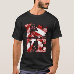 Camiseta Love Happy Canada Day Maple Leaf Western Leopard