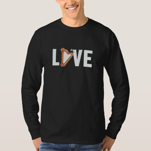 Camiseta Love Harpist Konghou Pedal Harp Harp Player (Anverso)
