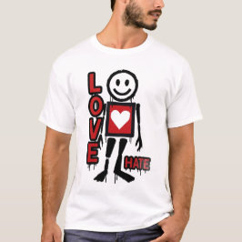 Camiseta Love Hate Inspired Graphic