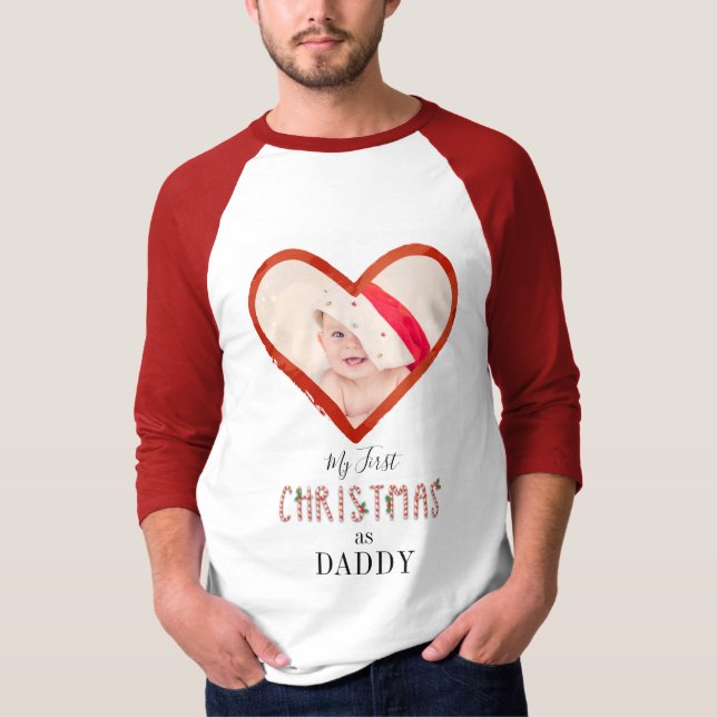 Camiseta Love Heart Baby Photo Mis primeros Navidades Como  (Anverso)