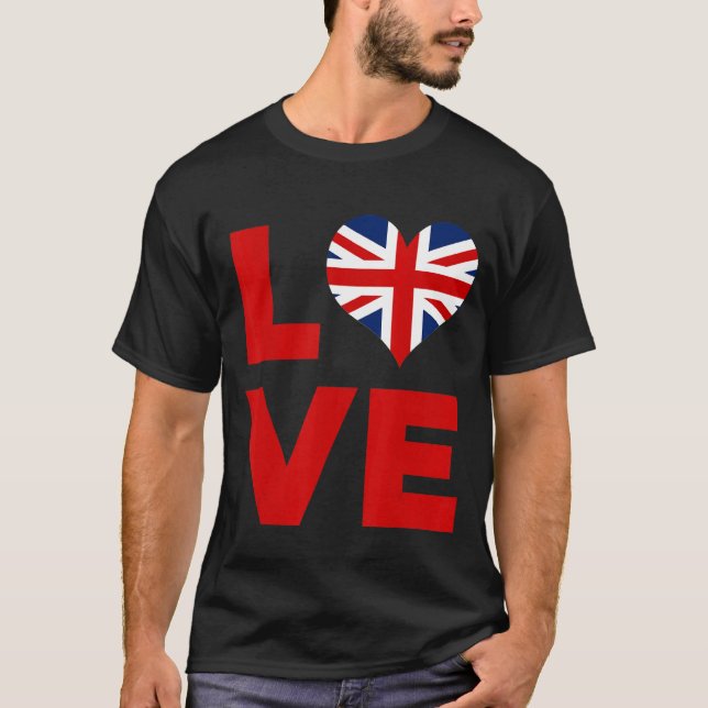Camiseta Love Heart Bandera del Reino Unido (Anverso)