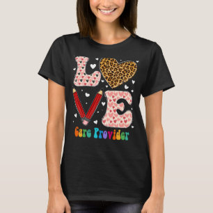 Camiseta Love Heart Care Provider Leopard Plaid Red Valenti