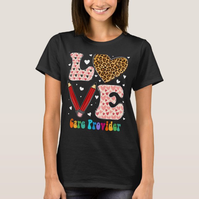 Camiseta Love Heart Care Provider Leopard Plaid Red Valenti (Anverso)