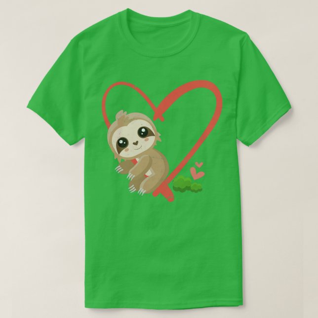 Camiseta Love Heart Cute Sloth (Diseño del anverso)