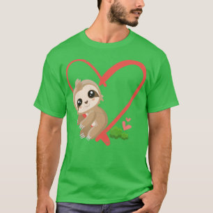 Camiseta Love Heart Cute Sloth