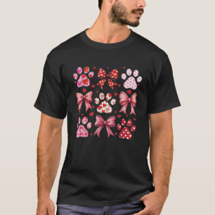Camiseta Love Heart Dog Paw Print Coquette Aesthetic Bow Va