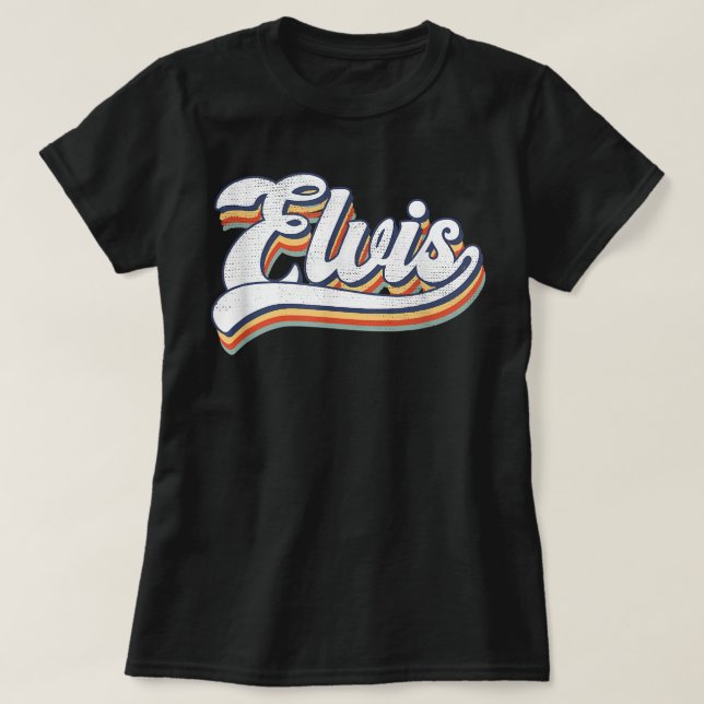 Camiseta Love Heart Elvis Name Personalized GrungeVintage S (Diseño del anverso)