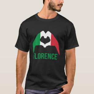 Camiseta Love Heart Florence Italia Bandera Fiesta Italiana