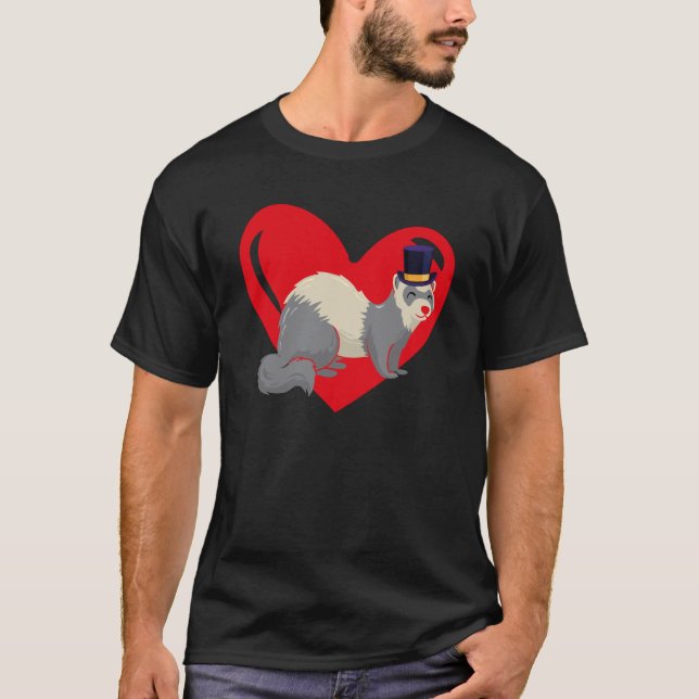 Camiseta Love Heart Graphic Valentine's Day Ferrets Boys Ki (Anverso)