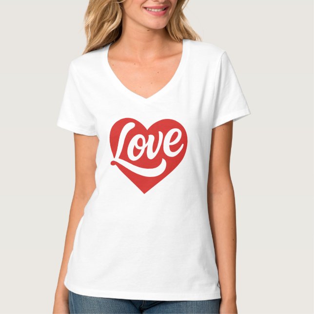 Camiseta Love Heart Logo – Red Romantic Symbol (Anverso)