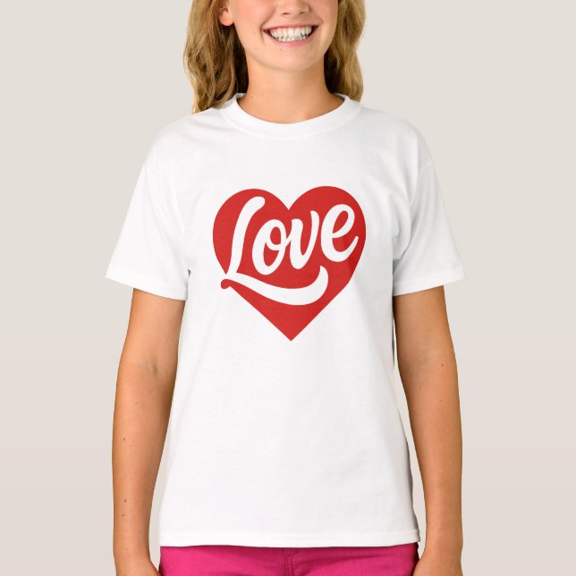 Camiseta Love Heart Logo – Red Romantic Symbol (Anverso)