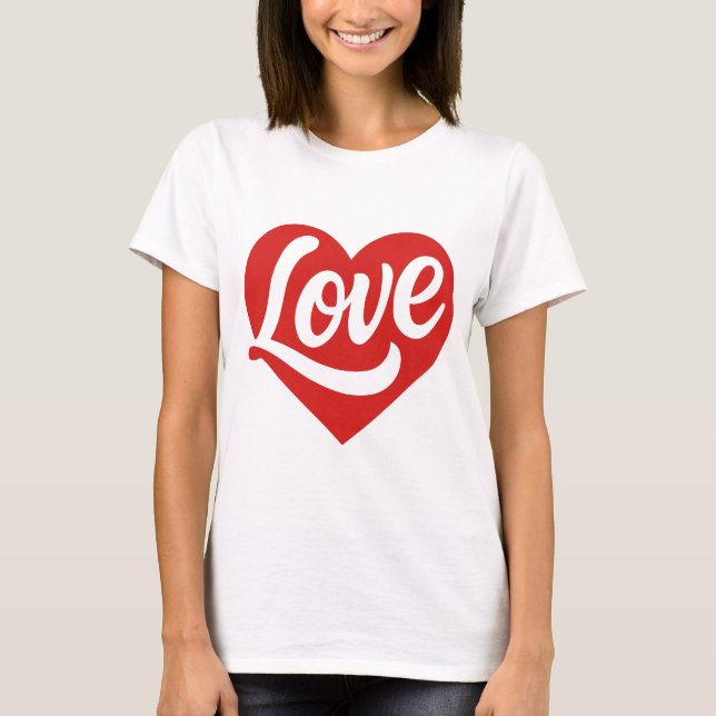 Camiseta Love Heart Logo – Red Romantic Symbol (Anverso)