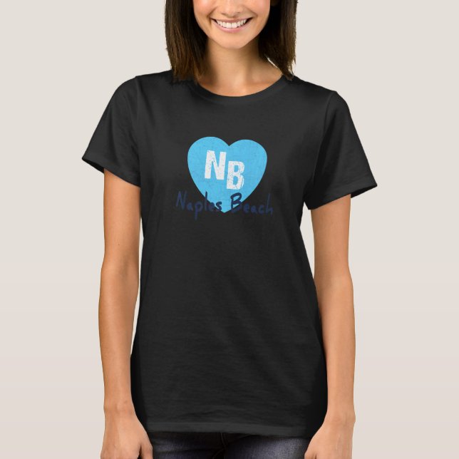 Camiseta Love Heart Nb Naples Beach Fl Love Nápoles Florida (Anverso)