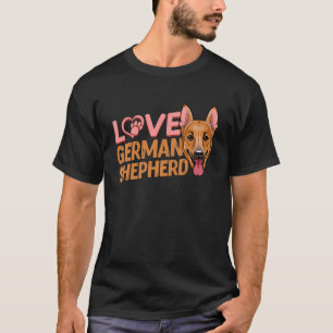 Camiseta Love Heart Paw German Shepherd Dog K9