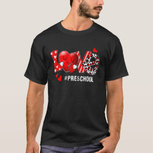 Camiseta LOVE Heart Preescolar Life Plaid Red Leopard Valen