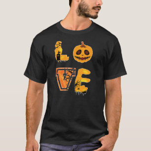 Camiseta Love Heart Pumpkin Halloween Candy Corn Carving Sp