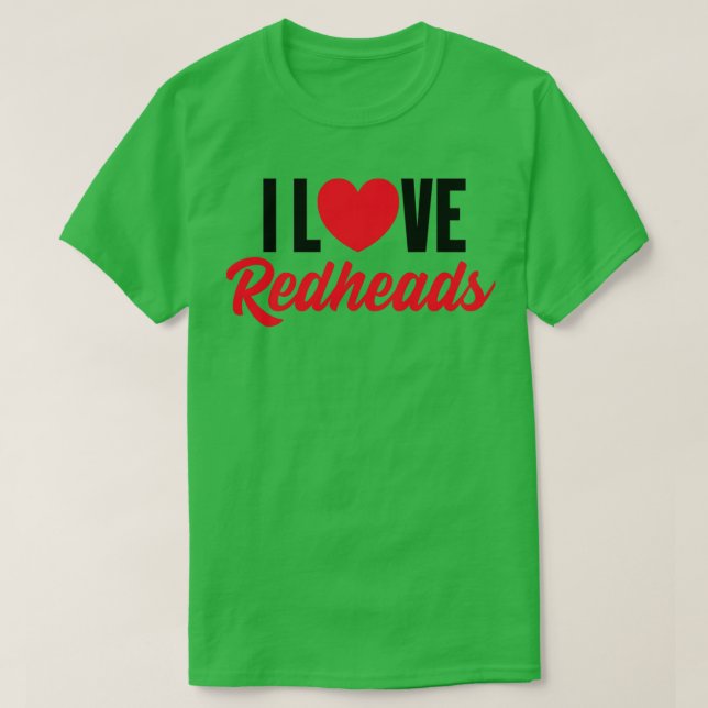 Camiseta Love Heart Redhead Cute Hair Irish (Diseño del anverso)