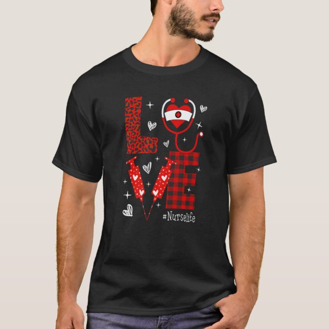 Camiseta LOVE Heart Stethoscope Enfermera de la Enfermera d (Anverso)