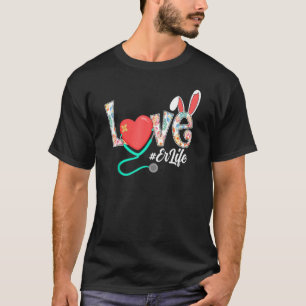 Camiseta Love Heart Stethoscope Er Cna Nurse Life Easter Da