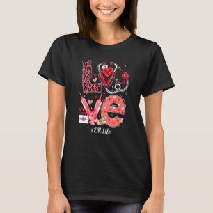 Camiseta Love Heart Stethoscope Er Life Funny Nurse Valenti