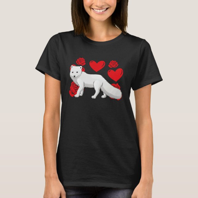 Camiseta Love Heart Valentine's Day Roses Arctic Foxes Boys (Anverso)