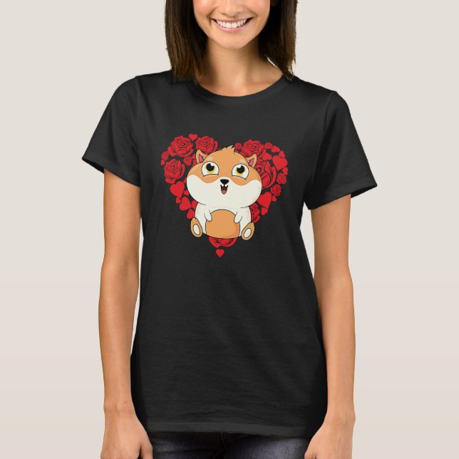 Camiseta Love Heart Valentine's Day Roses Guinea Pig Boys K (Anverso)