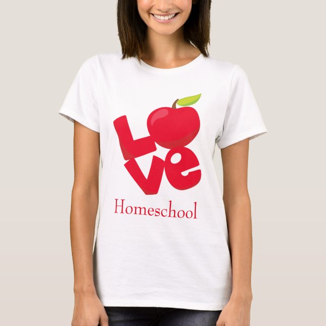 Camiseta Love Homeschol Red Apple (Anverso)