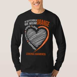 Camiseta Love Hope Faith Septiembre Usamos Leucemia Naranja