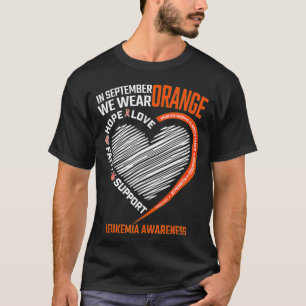 Camiseta Love Hope Faith Septiembre Usamos Leucemia Naranja