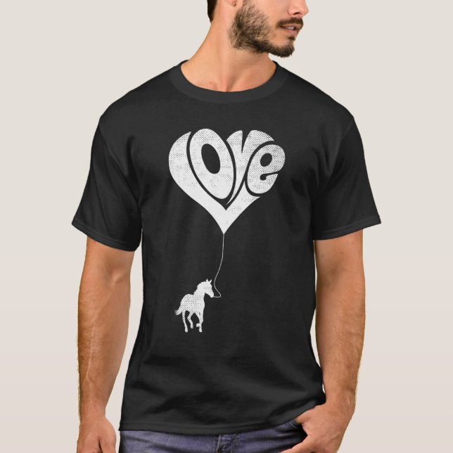 Camiseta Love Horse Valentines Day Love Valentines Cute Hea (Anverso)