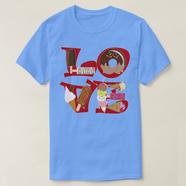 Camiseta LOVE Ice Cream (Diseño del anverso)