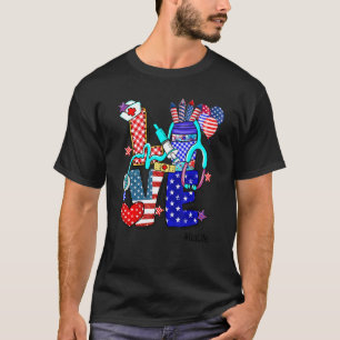 Camiseta Love Icu Life Stethoscope Fuegos artificiales Esta