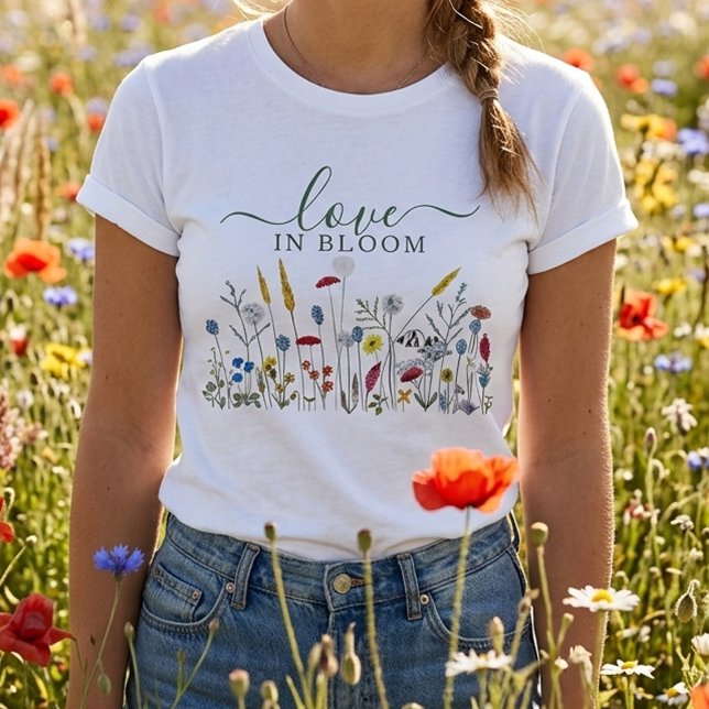 Camiseta Love in Bloom Wildflower Meadow Bridal Shower (Subido por el creador)
