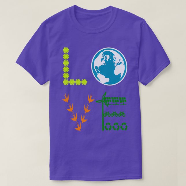 Camiseta Love in sustainable letters climate change gift (Diseño del anverso)