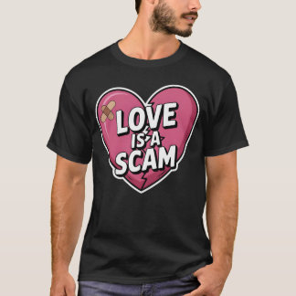 Camiseta Love Is a Scam Anti Valentine Heart