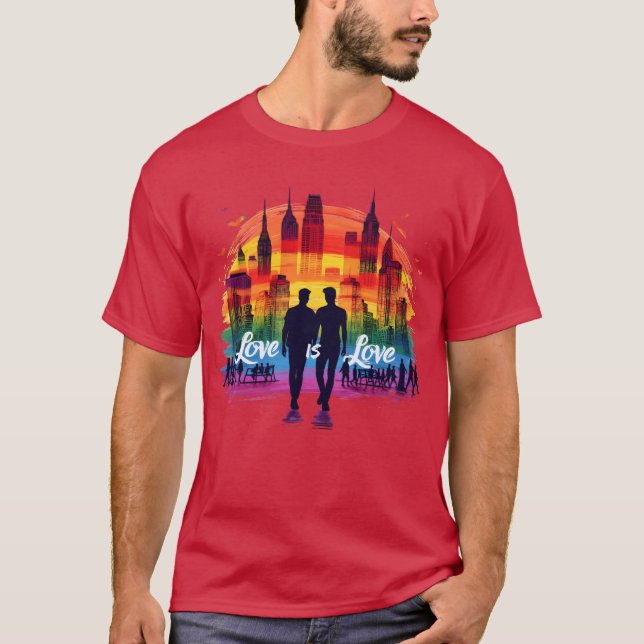 Camiseta Love is Love Celebrate Pride and Diversity retro (Anverso)