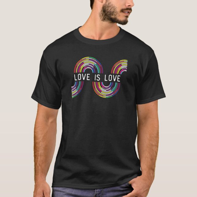 Camiseta Love Is Love LGBTQ Rainbow Flag  LGBTQIA+ Pride Mo (Anverso)
