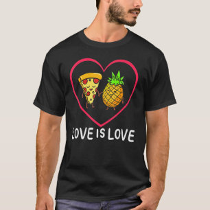 Camiseta Love Is Love Pineapple Pizza Forbidden Hawaiian Fo
