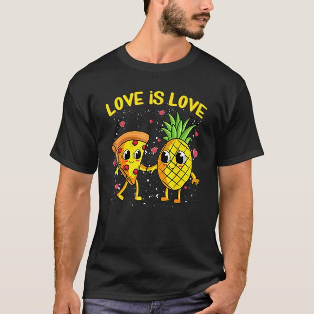 Camiseta Love Is Love Pineapple Pizza Forbidden Valentines  (Anverso)