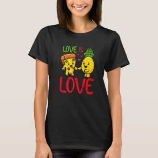Camiseta Love Is Love Pineapple Pizza Funny Valentine's Day