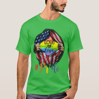 Camiseta Love is Love Pride LGBT Supports American Flag boy