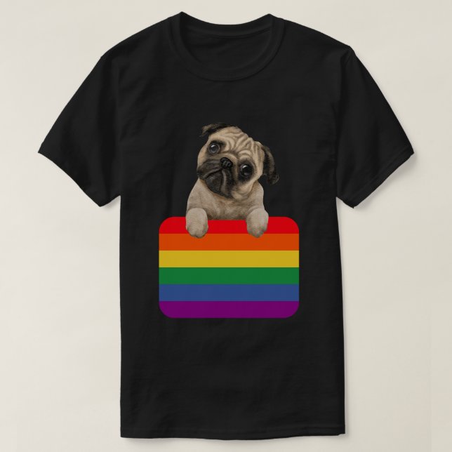 Camiseta Love Is Love Puppy rainbow (Diseño del anverso)