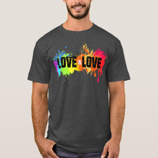 Camiseta Love Is Love Shirt Rainbow Splatter LGBT Pride Gay