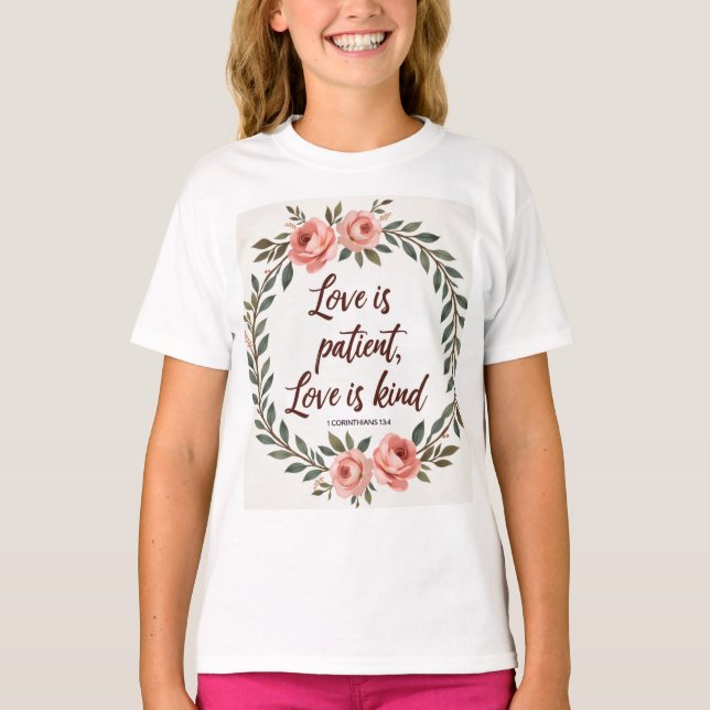 Camiseta Love Is Patient, Love Is Kind Bible Tee  (Anverso)