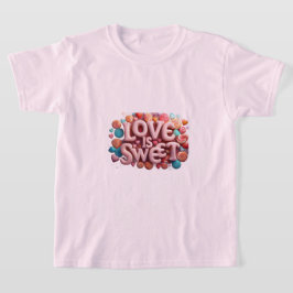 Camiseta Love Is Sweet Valentine Wedding Typography