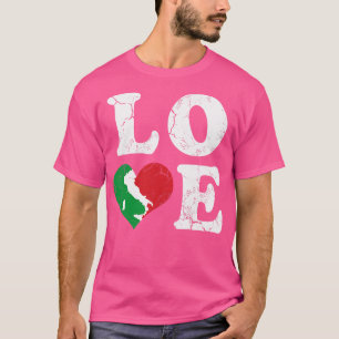 Camiseta Love Italia Mapa de la bandera italiana Corazón