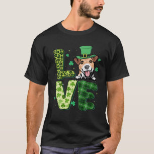 Camiseta Love Jack Russell Terrier Leopard Shamrock St Patr