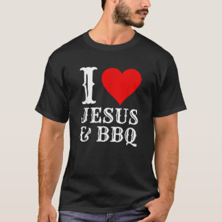 Camiseta Love Jesus BBQ Orgulloso Christian Food Grill Smo